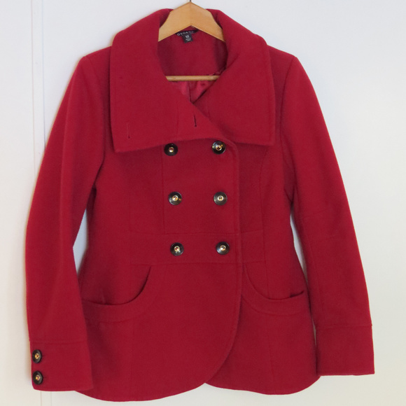 George Jackets & Blazers - George Crimson Red Double Breasted Peacoat Small